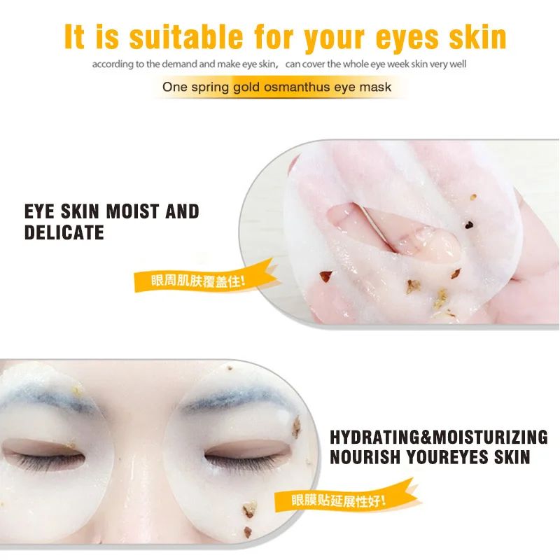 

2PCS OneSpring gold snail eye cream + gold Osmanthus Eye Mask Remover Dark Circles Eye Bag Anti Aging anti wrinkles skin care