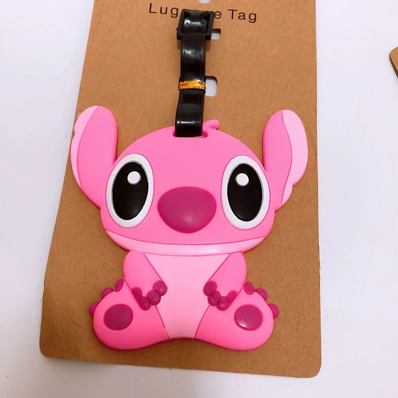 Бирка для чемодана Kawaii Stitch держатель с мультипликационным адресом силиконовая