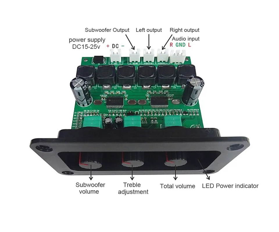 Aiyima TPA3118DD2 сабвуфер усилитель доска 30 Вт* 2+ 60 Вт HiFi высокой мощности TPA3118D 2,1 цифровой аудио усилители с панелью