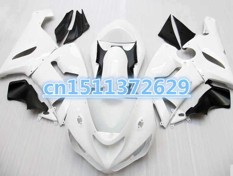 

New For Kawasaki NINJA ZX6R 2005 2006 05 06 ABS Fairing Kits NINJA ZX 6R 05 06 - Others - White/Black-Dor D