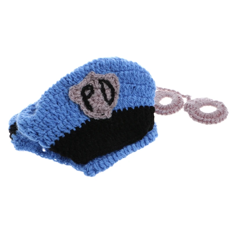 Newborn Police Design Photography Props Infant Toddler Costume Outfit Crochet | Детская одежда и обувь