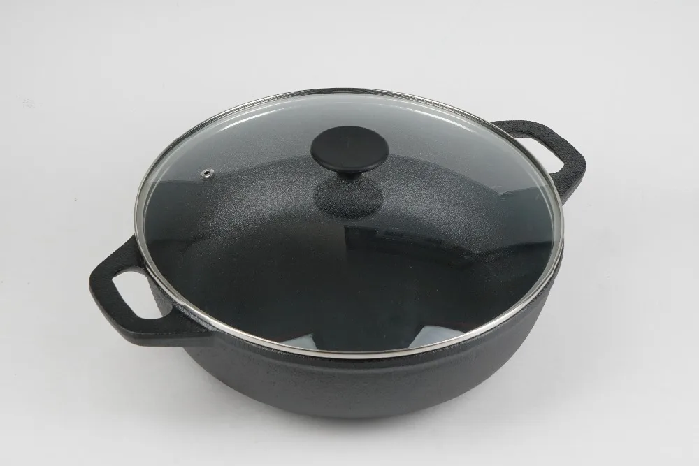 КАЗАН ЧУГУННЫЙ VETTA D 30 Х 8 5см со стеклянной крышкой|frying pan|pan pandiamond frying pan |