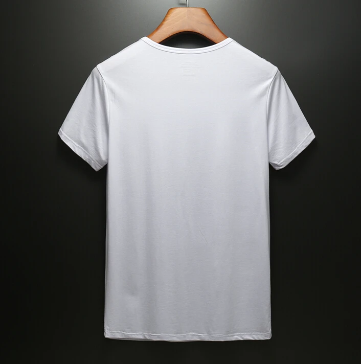 Футболка мужская с короткими рукавами хлопковая приталенная рубашка круглым