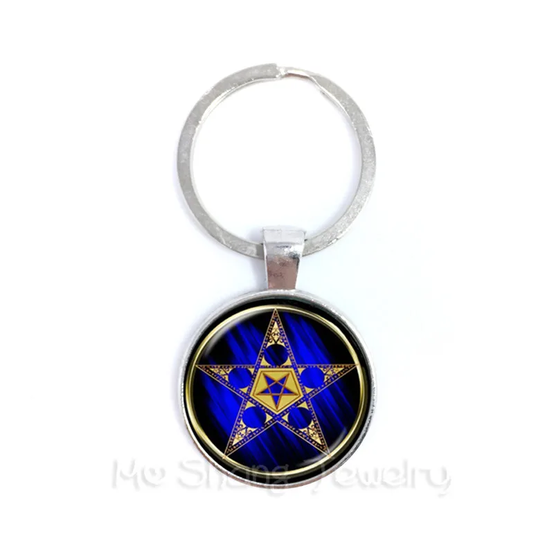 Брелок Mystic Pentacle satolic брелок со стеклянным кабошоном Goth аксессуары Wiccan Star молитвы