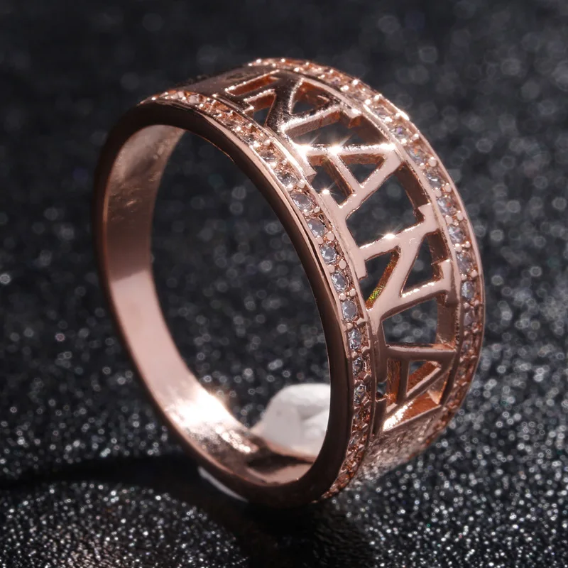 Объемный прозрачный CZ Anillos Mujer серебряный цвет буквы Нана кольца для Hombre кольцо
