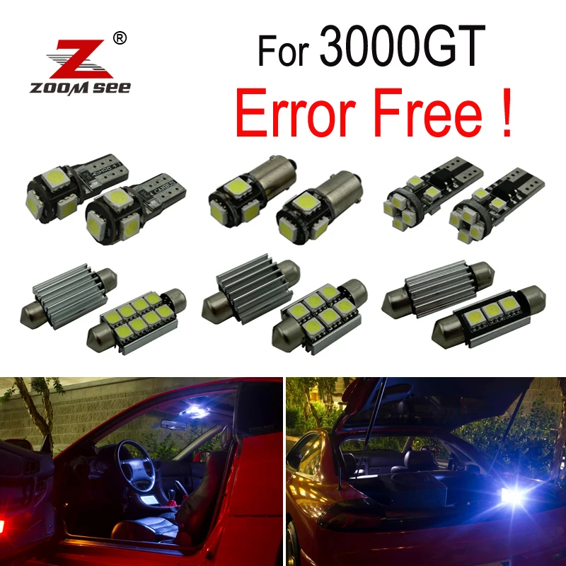 

7pc X canbus Error Free LED Interior Bulb Light dome lamp Kit Package for Mitsubishi 3000GT (1991-1999)