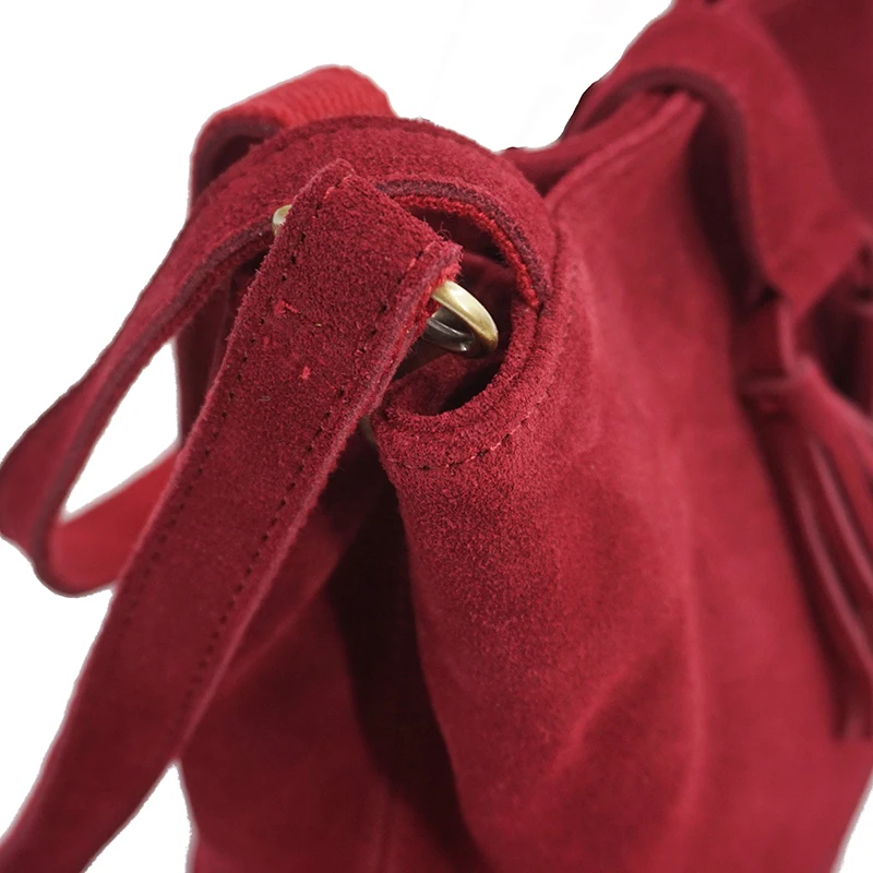 LilyHood 2020 женская сумка ведро из натуральной кожи этническая Цыганская с бахромой