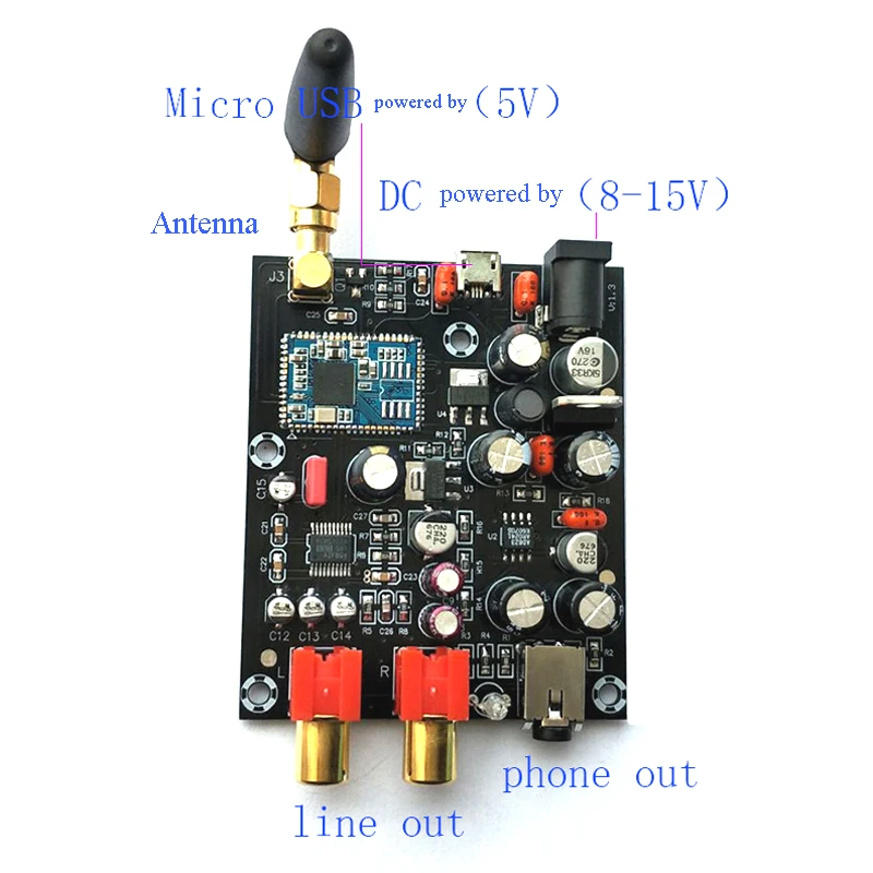 Новинка CSR8675 Беспроводная плата приемника 5 0 PCM5102A APTX HD I2S DAC декодер с антенной