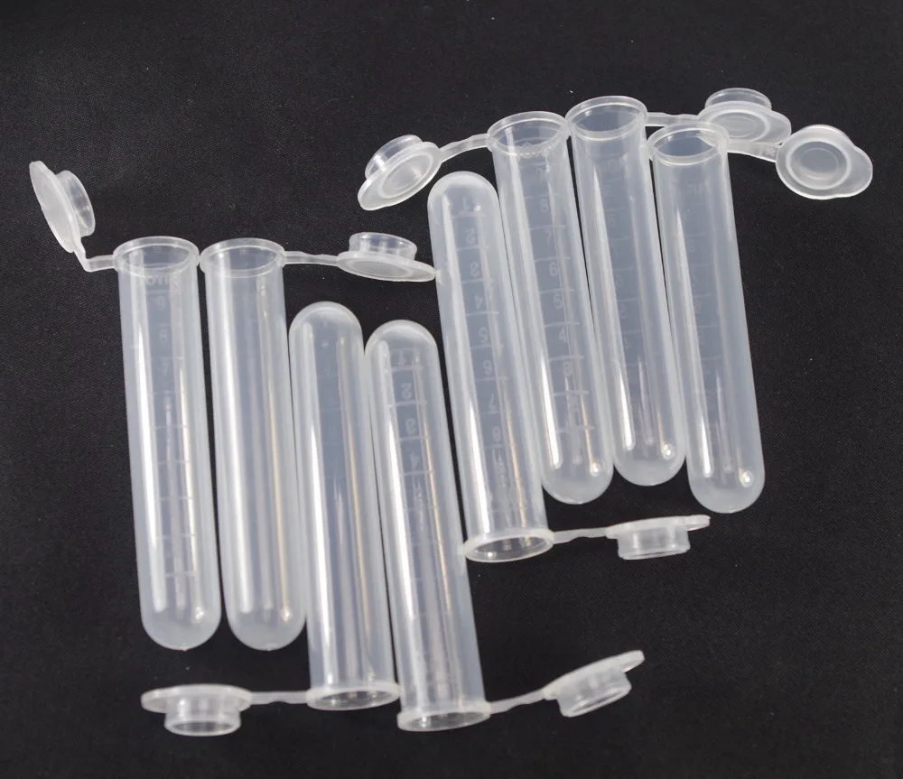 

Plastic test tubes centrifuge tubes10ml round bottom lot8