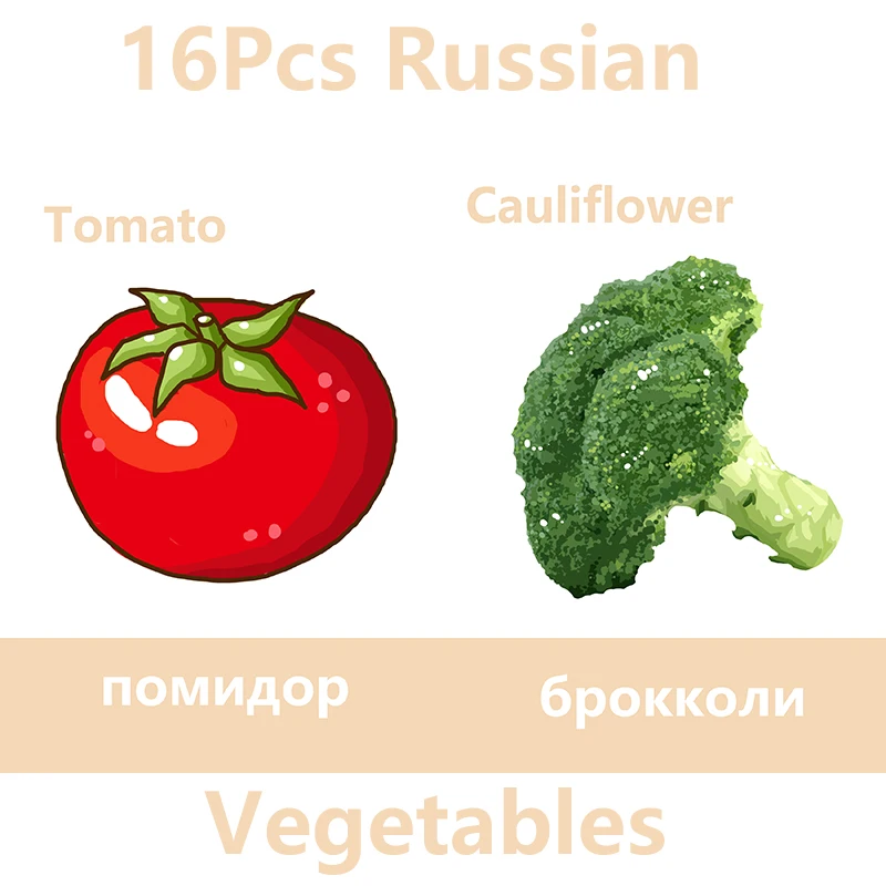 DDWE Обучающие русские английские Мультяшные Овощи Монтессори мандарин персонажи