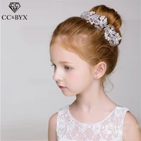 cc headband tiara crown hairbands crystal wedding hair accessories for bride girls bridesmaids party jewelry flower su043