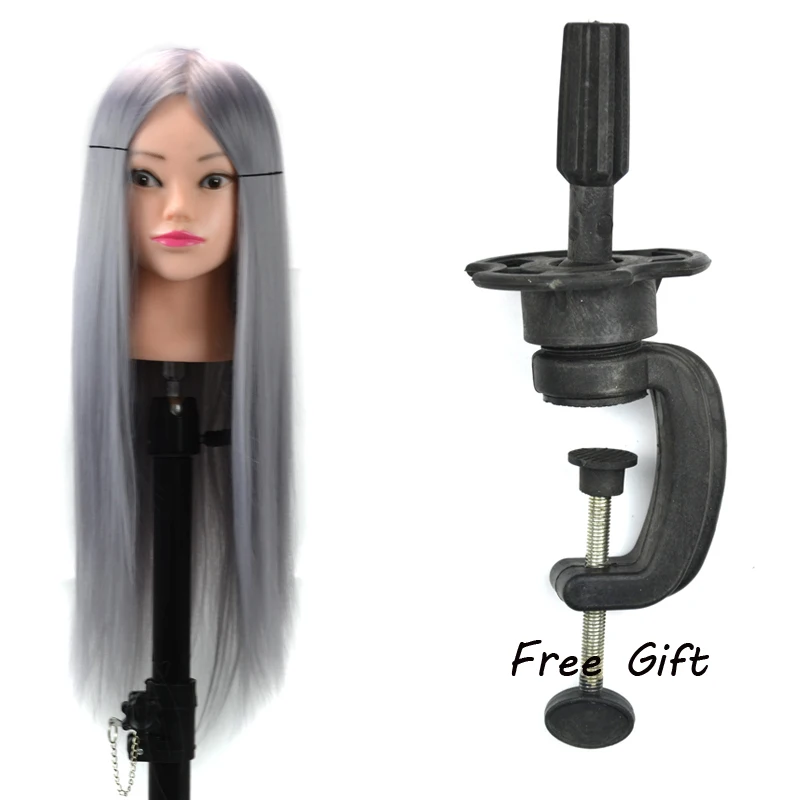 Профессиональный манекен для парика 24 дюйма серая блондинка подставка волос