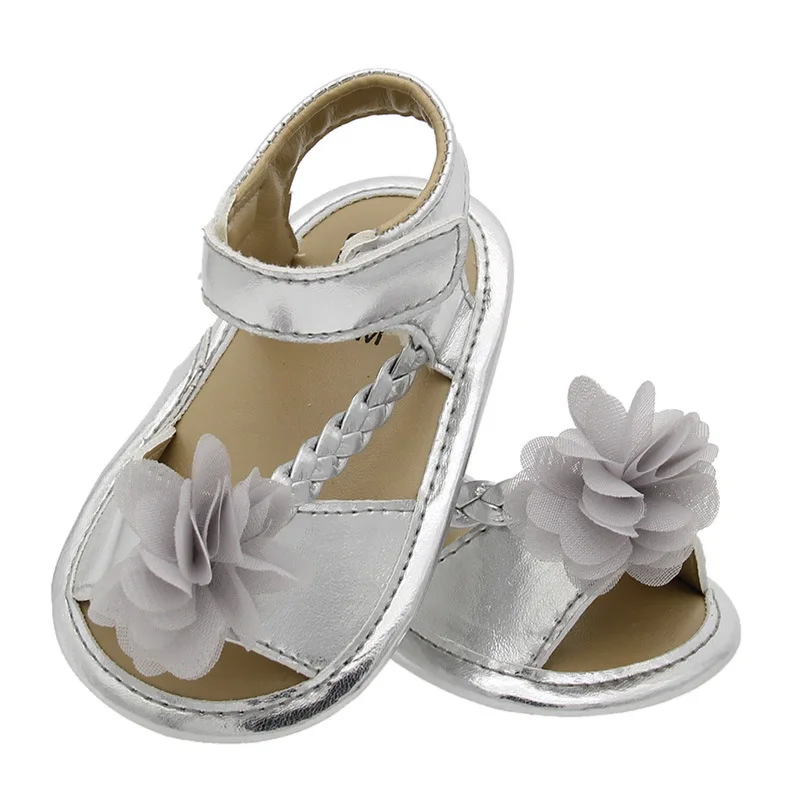

Rubber sheet soft bottom weave flowers baby shoes summer kids first walker toddler shoes sk616