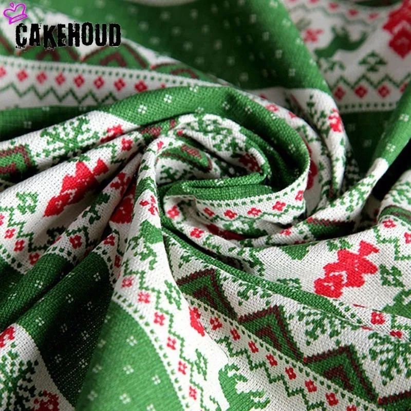 CAKEHOUD Рождественская скатерть полиэстер хлопок имитация маргарина Рождественская елка красный олень принт стол кофейная скатерть