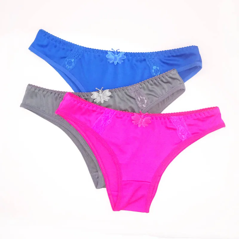 rose red.gray.blue Moonflame 3 шт./партия, лидер продаж, нейлон, женские кружевные полиамидные трусы, сексуальные трусики, 89275 - Цвет: rose red.gray.blue