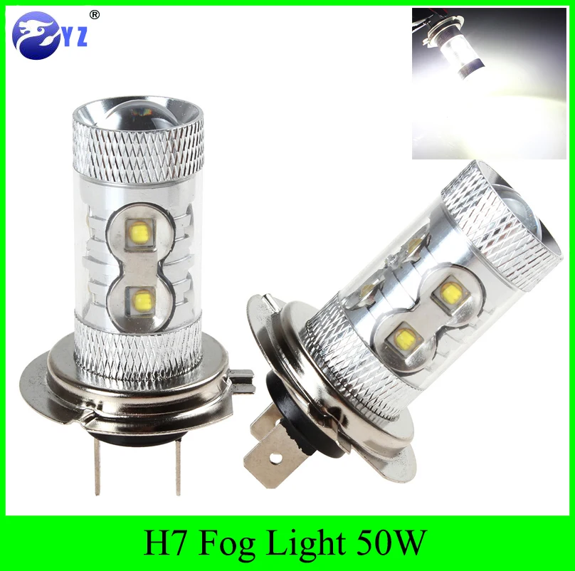 2 предмета H7 туман светильник 50 Вт Cree чипы светодиодный противотуманный фонарь