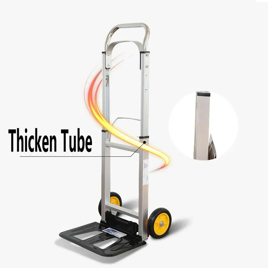 HQ TT01 100KGS сверхмощная Складная ручная тележка алюминиевая ручная тележка складское колесо курган подъемник с полиуретановыми роликами