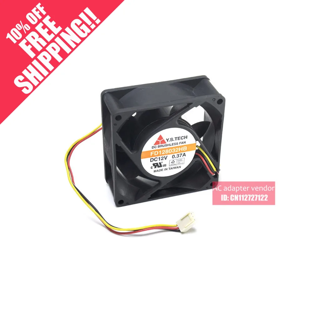 Подлинный Wonsan YSTECH FD128032HB 8032 12V 0.37A Вентилятор охлаждения с двойным шарикоподшипником