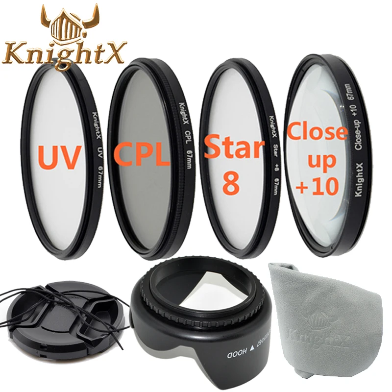 

KnightX UV FLD CPL Star ND Close up lens Filter Set for Sony Nikon Canon EOS 1100D 1000D 600D 550D 49mm 52mm 55mm 58mm 62mm 67mm