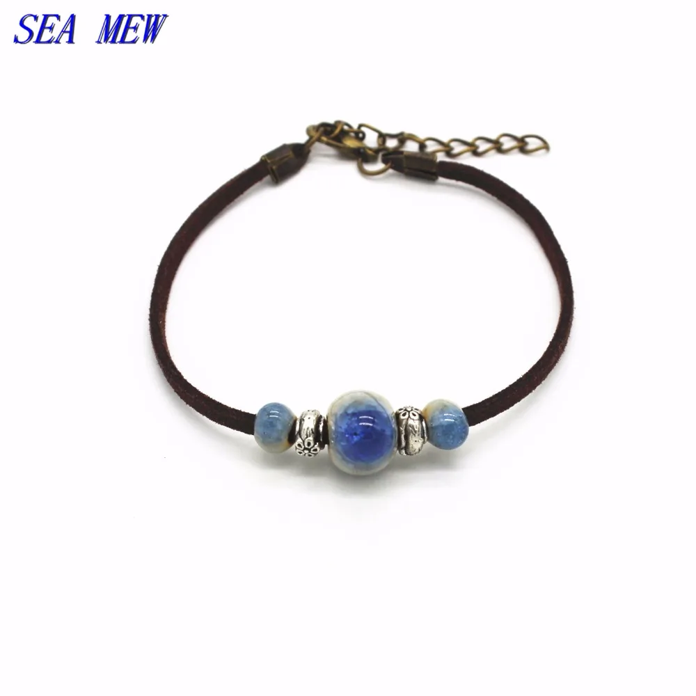 SEA MEW модный металлический сплав керамический браслет регулируемые фарфоровые
