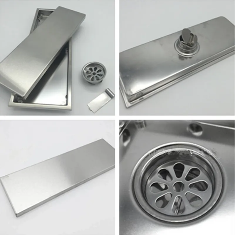 Два варианта нержавеющая сталь ванная пол для душа дренажный Ловец волос 300x110