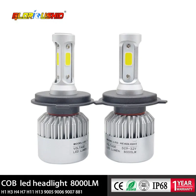 H4 LED авто свет 9003 HB2 Hi/Lo луч светодиодные фары лампы 72 Вт 8000LM Автомобильные
