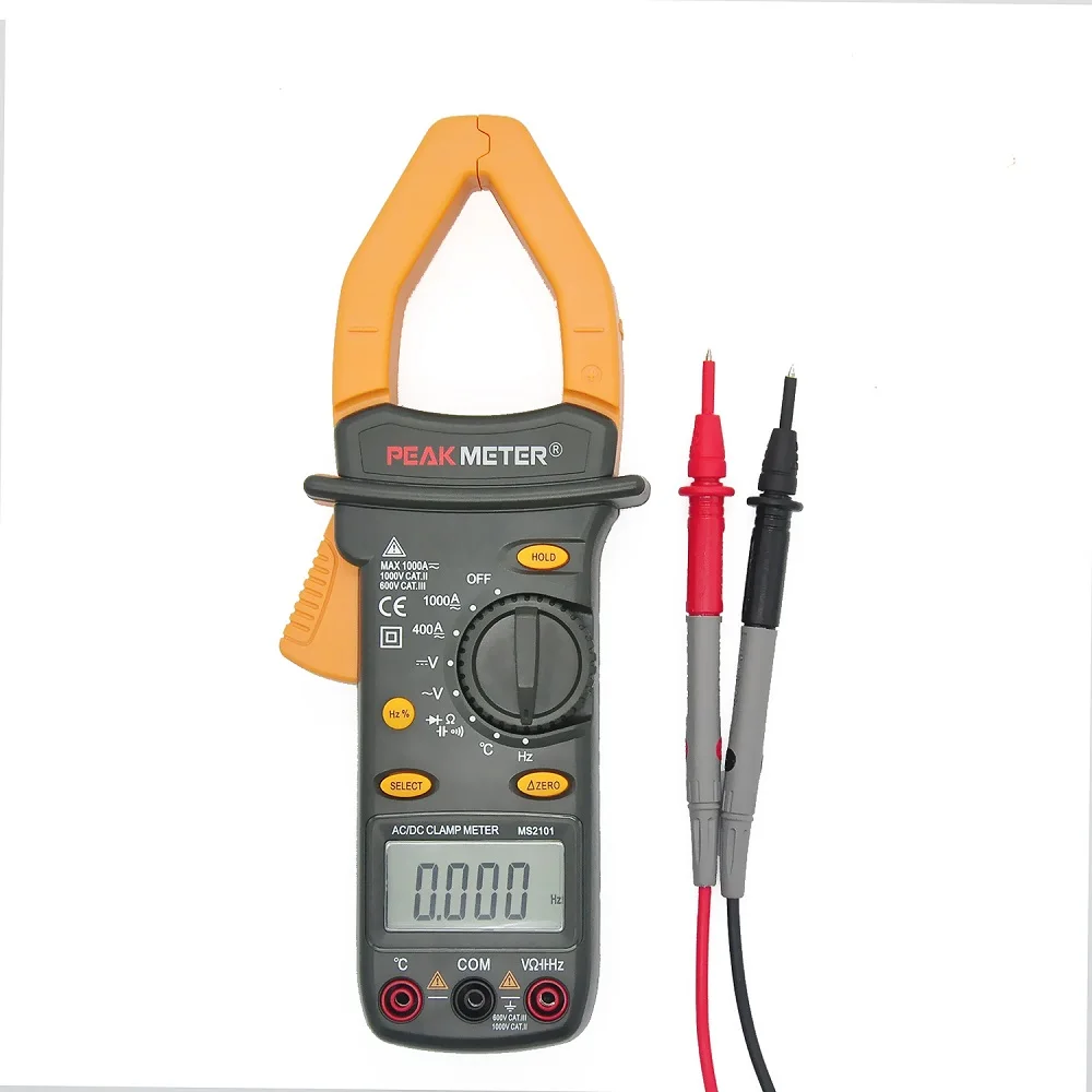 Официальный PEAKMETER PM2101 Авто Диапазон Цифровой AC DC ток Частота Клещи для измерения