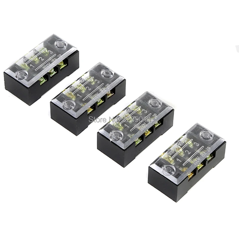 1PCS TB-1503 3 Positions Dual Rows 600V 15 A Wire Barrier Block Terminal Strip black copper | Terminals