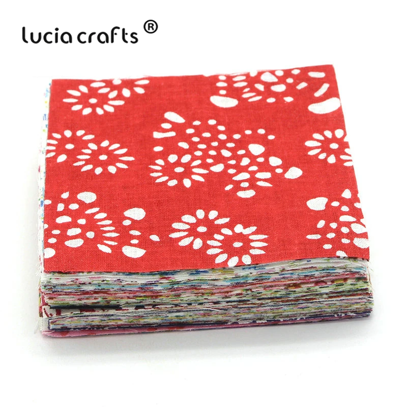 Lucia crafts 15 шт/50 шт случайный смешанный хлопок ткань печатная Лоскутная Ткань