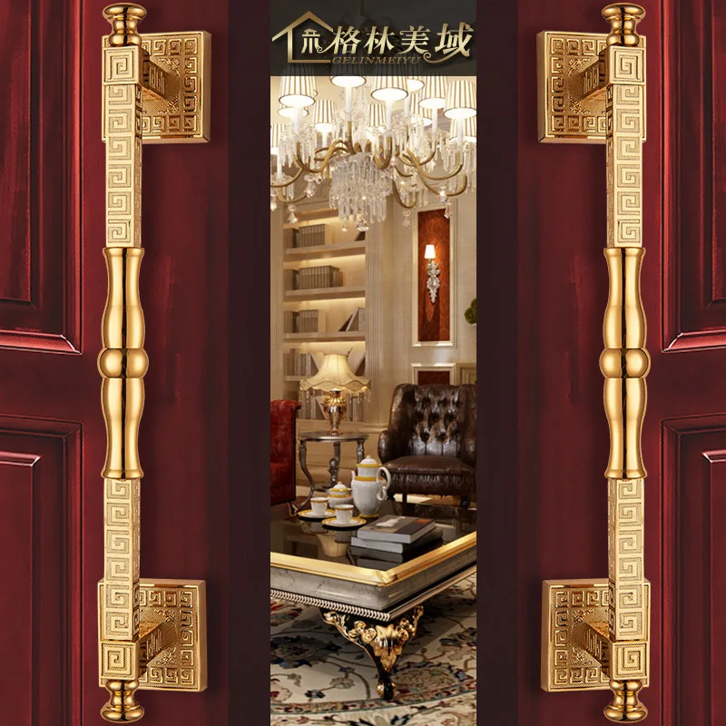 

Chinese door handle auxiliary lock full copper room door lock interior bedroom solid wood door villa lock