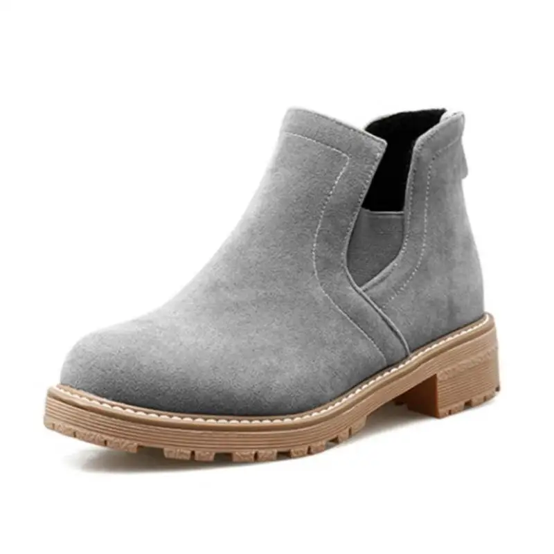 Tuyoki 4 Colors Women Flat Boots Winter Ankle Round Toe Shoes Simple Fashion Ladies Footwear Size 34-43 | Обувь