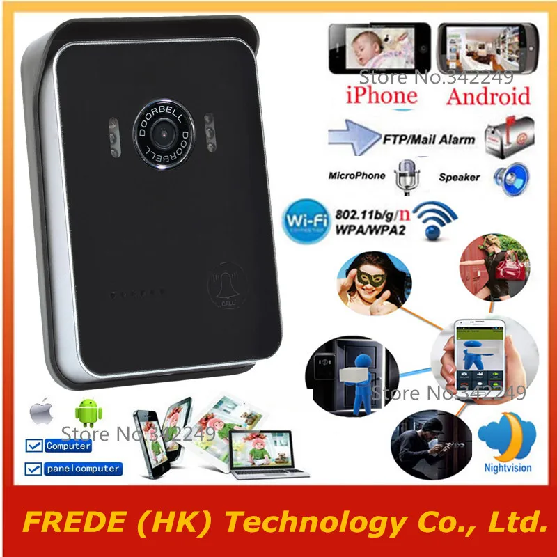 Wi-fi дверной звонок Беспроводной ip-домофон interfone глазок камеры Смартфон видео