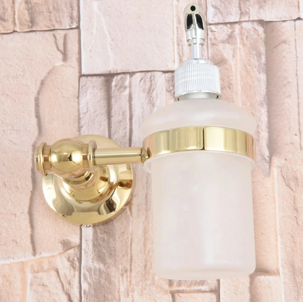 Золотой цвет латунь ванная комната и кухня стеклянная бутылка диспенсер для