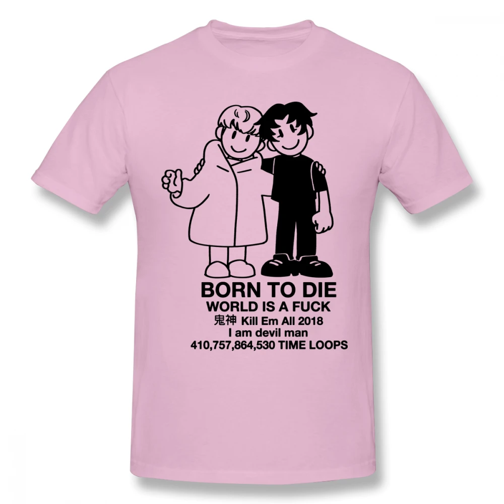 Devilman crybaby Camisetas Rock Мужская футболка с короткими рукавами, хлопковая Футболка с круглым вырезом для мужчин размера плюс, топ на заказ - Цвет: Розовый