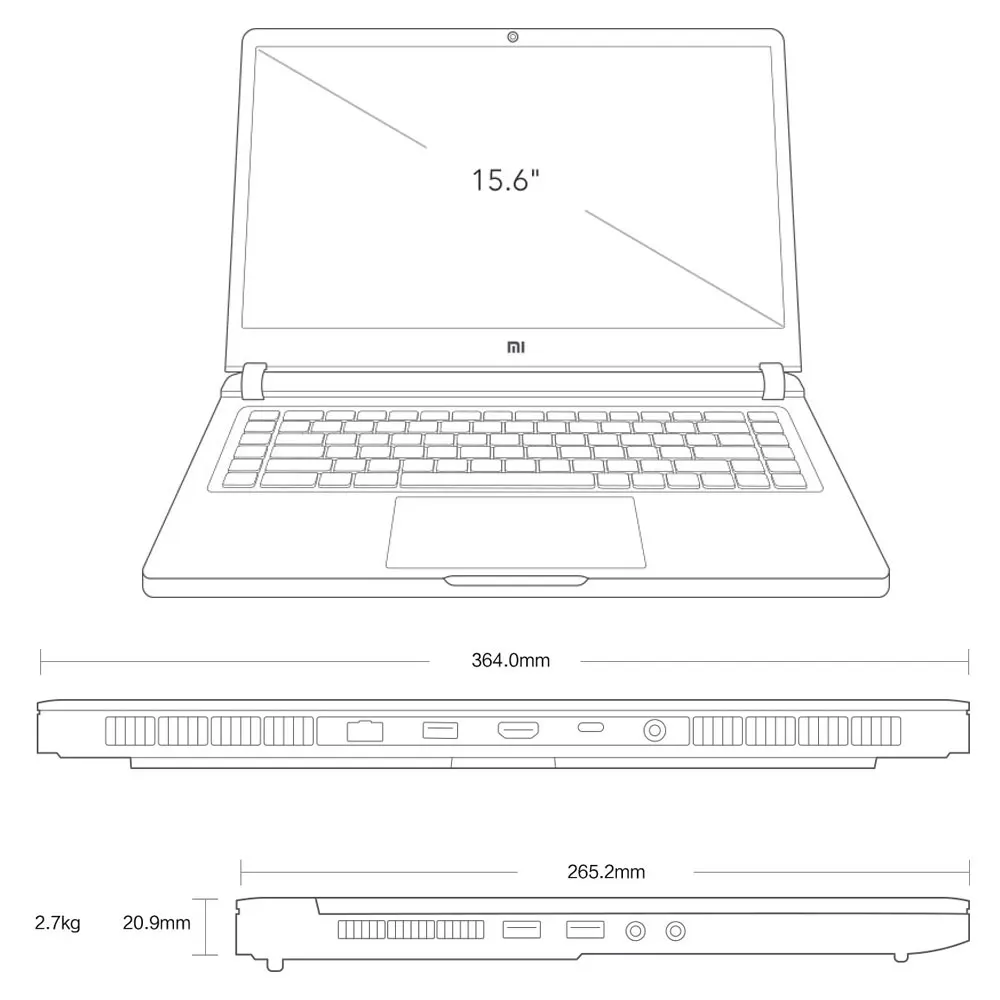 Версия Xiaomi mi Ga mi нг Тетрадь 15,6 inch 8/16GB 256/512/1TGB SSD Intel Core i5-9300H/i7-9750H GeForce GTX ноутбук
