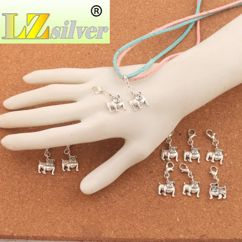 

English Bulldog Clasp European Lobster Trigger Clip On Charm Beads 100PCS 13x31mm zinc alloy C108