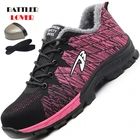 Рабочие ботинки унисекс, мягкие, ударопрочные, со стальным носком, размера плюс, 35-48