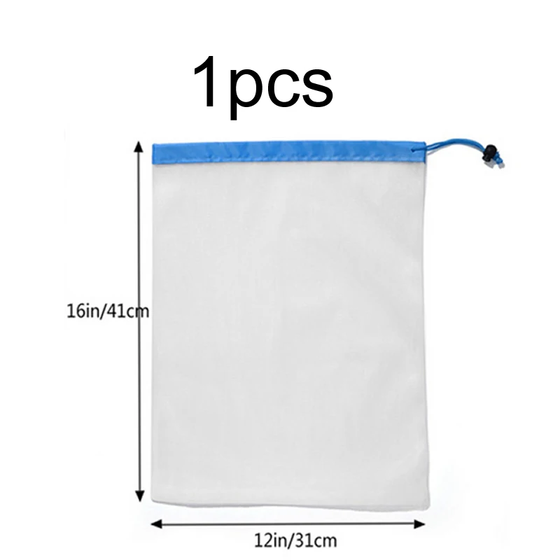 1PCS Mesh Shopping Bag Reusable Washable Eco Grocery Supermarket Fruit Vegetable Toys Sundries Storage Pack Friendly Shopper Bag - Цвет: 3