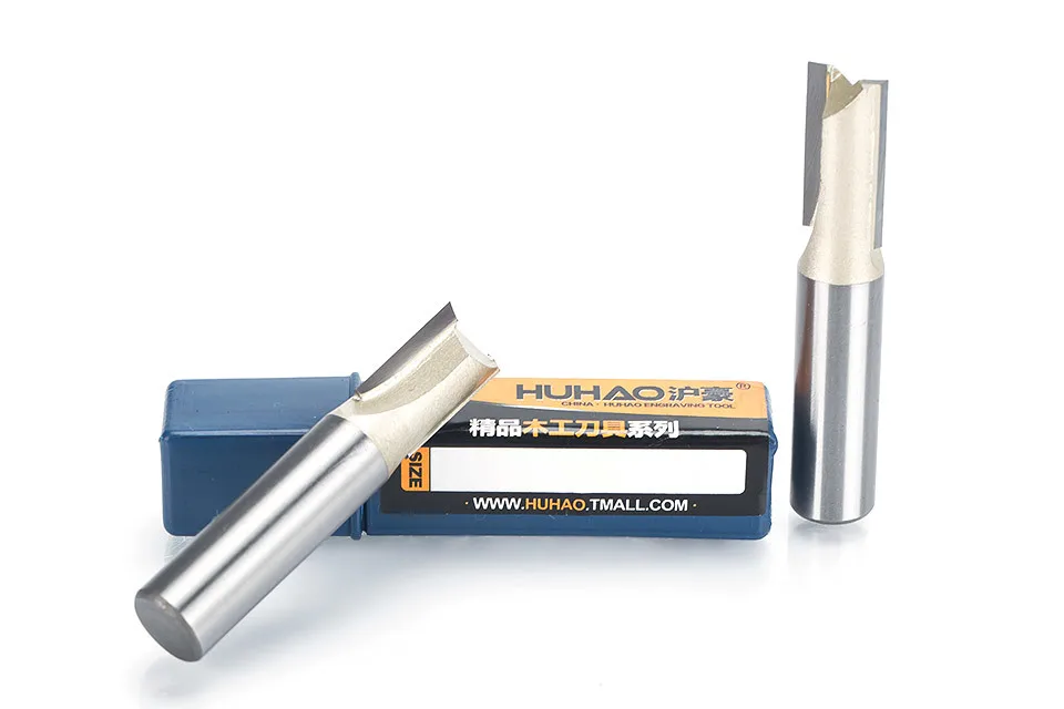 HUHAO 1pcs 1/2"Shank 2 flute straight bit Woodworking Tools Router Bits for Wood Tungsten Carbide endmill milling cutter