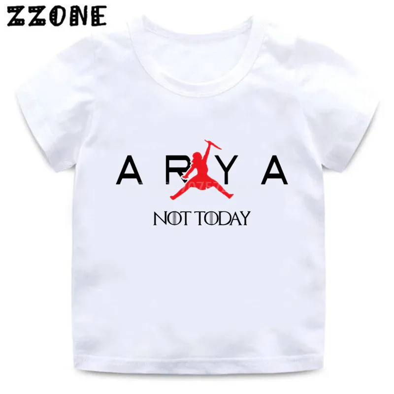 Dracarys/футболка с принтом Игра престолов для мальчиков и девочек Arya Stark Not Today