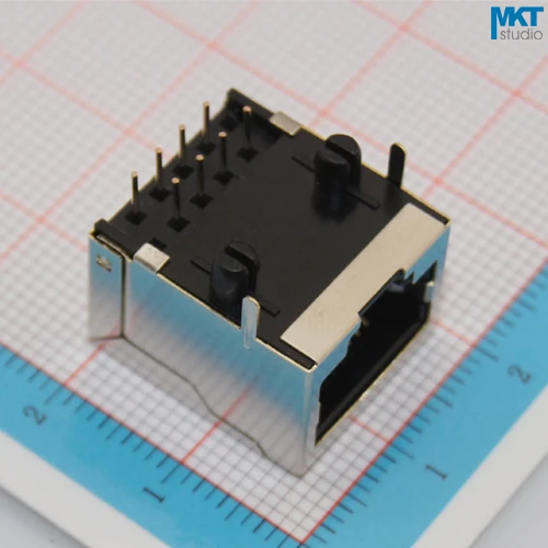 100 шт. 58 серий металлический гнездовой разъем из меди 10P8C RJ45 PCB Ethernet Модульный