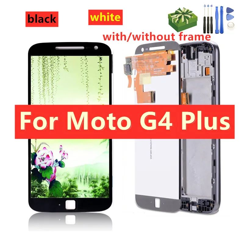 ЖК дисплей для Motorola Moto G4 Plus XT1644 XT1642 5 дюйма сенсорный дигитайзер с рамкой замена MOTO