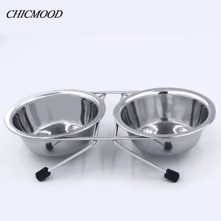 Миски для собак и кошек 1 шт. двойные миски из нержавеющей стали питатель воды