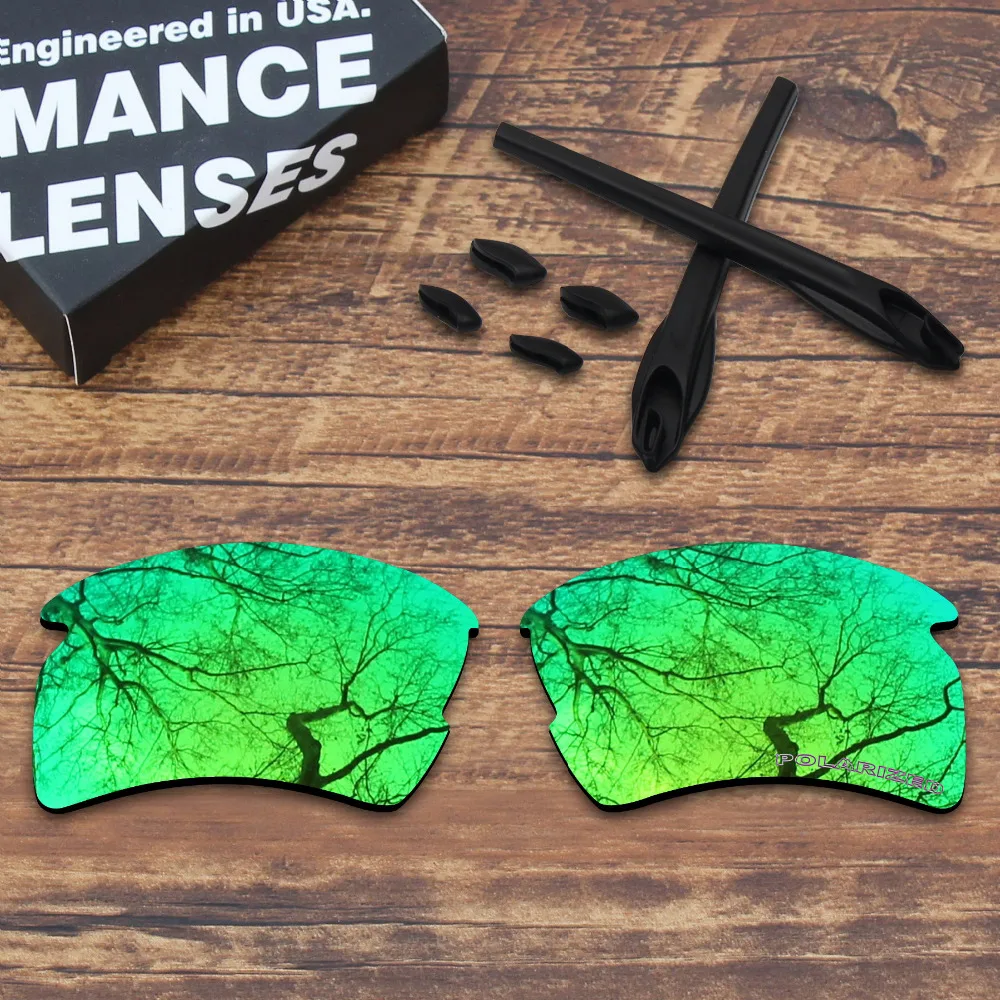 

ToughAsNails Resist Seawater Corrosion Green Mirrored Polarized Replacement Lenses and Black Rubber Kit for Oakley Flak 2.0 XL