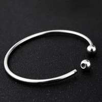 10pcslot stainless steel silver tone round expandable bangles bracelets single bar with removable ball end cap sl 02110