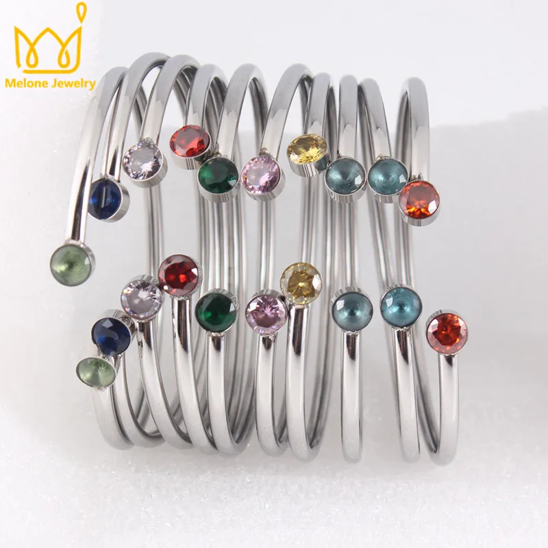 

Red Stone Set Stainless Steel Engraved Positive Inspirational Quote Cuff Mantra Bracelets Bangles For Women