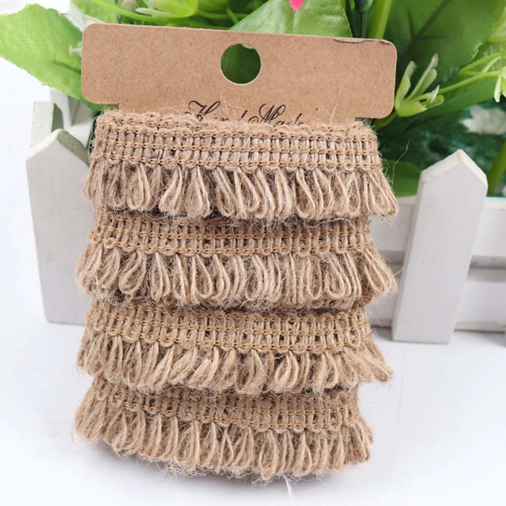 

IBOWS 2meters Natural Linen Ribbons Wedding Party Decorations Webbing DIY Bags Shoes Materials Birthday Crafts Gift Packing Belt