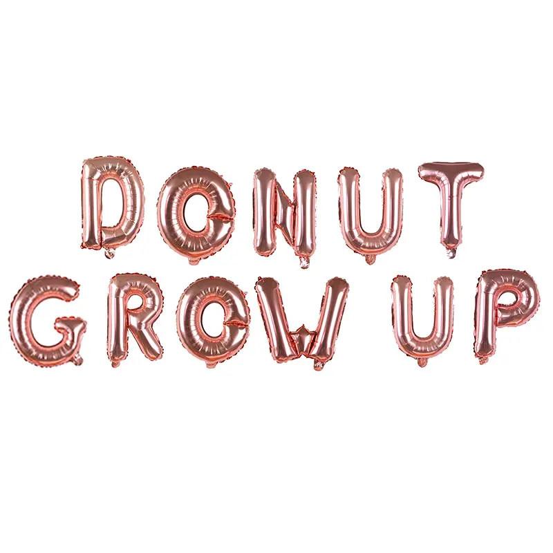 donut grow up-16inch Фольга латексный воздушный шар для Бэйби Шауэр сладкий Пончик один мальчик/девочка 1th День рождения украшения торт Топпер пончик растут воздушные шары набор - Цвет: donut grow up-16inch