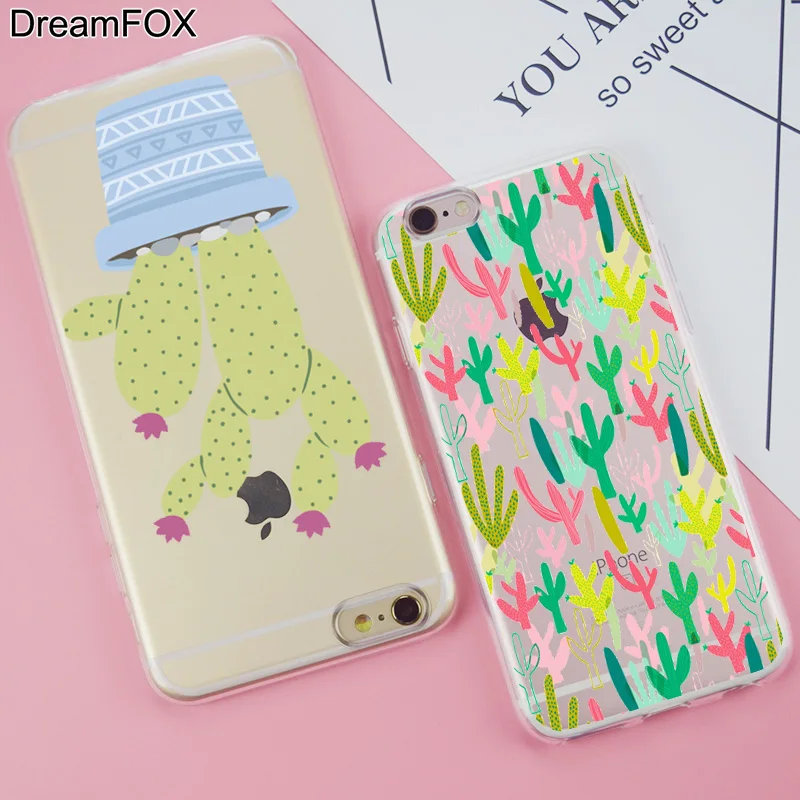 DREAMFOX K266 кактус листья Мягкий ТПУ силиконовый чехол для Apple iPhone 11 Pro X XR XS Max 8 7 6 6S Plus 5