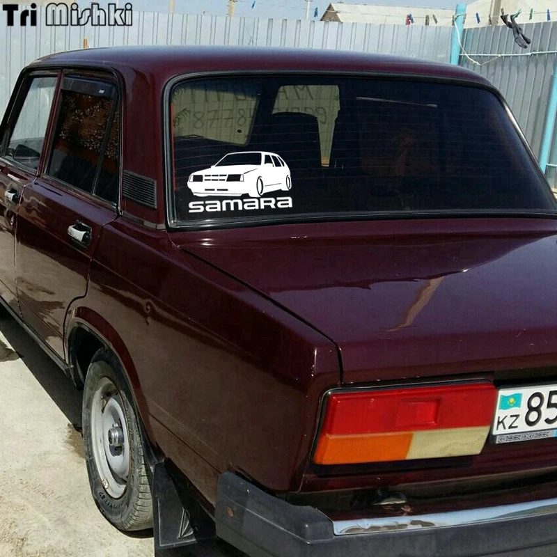 Tri Mishki HZX644 #11x20 см Samara for Lada наклейки на авто лобовое стекло виниловые